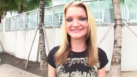 Blonde beauty swallows his thick cum