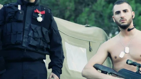 Big Tits And Fishnets Make This Soldier Go Wild