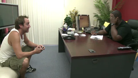 Office tease leads to hard pounding from behind