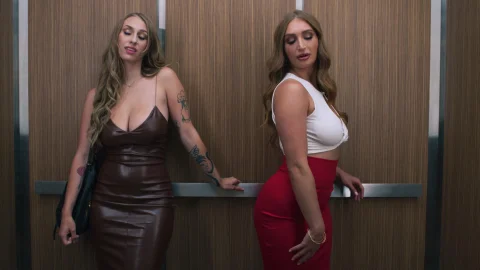 Lez Be Bad: Elevator Frenzy: Angel Youngs x Skylar Snow