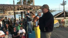 Bouncing Hooters Shake As Brunettes Strip Down On Stage