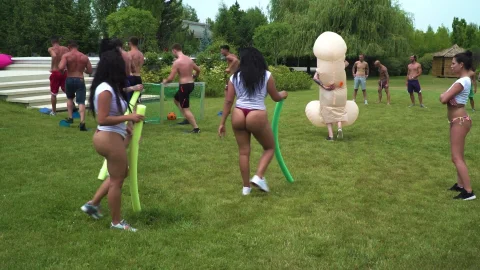 Linda’s Wet Dress Hides Nine Hard Cocks Ready To Breed Her