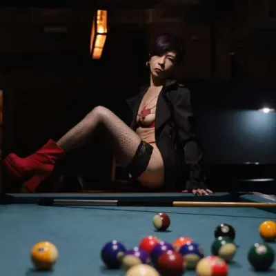 Mature red head sexy lingerie and heels! Teasing in at night bar playing pool! Fuck me in the table