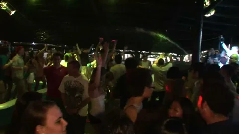 Group Of Hung Men Take Turns On One Tight Brunette