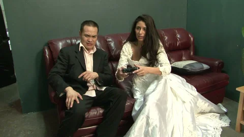Two Hung Dicks Breed The Brunette In Room