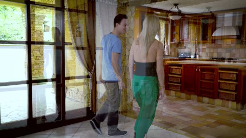 He eats out the busty blonde who raised him first